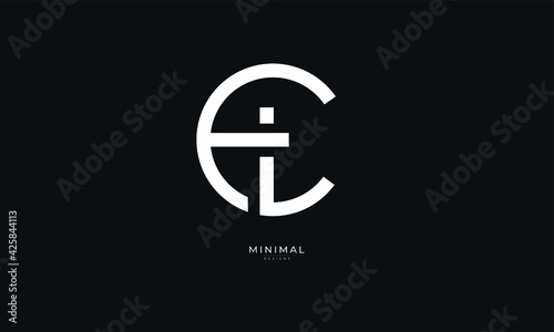 Alphabet letter icon logo EL or LE