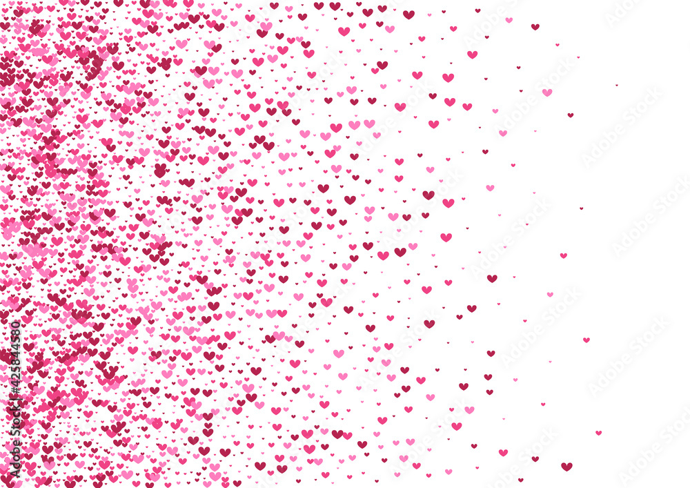 Rose Art Confetti Wallpaper. Red Birthday Illustration. Purple Heart Gift. Pink Pleasure Texture. Event Backdrop.