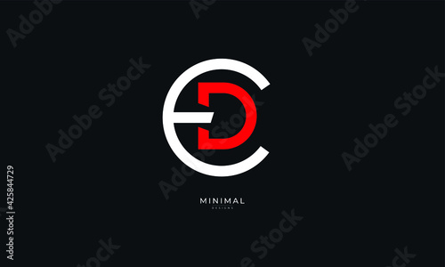 Alphabet letter icon logo ED or DE