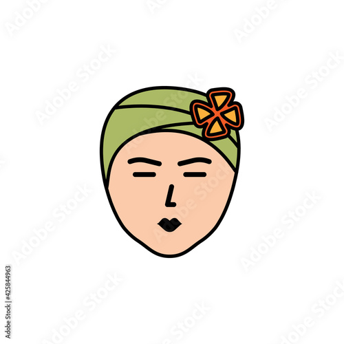 facial mask with flowers outline icon. Signs and symbols can be used for web, logo, mobile app, UI, UX