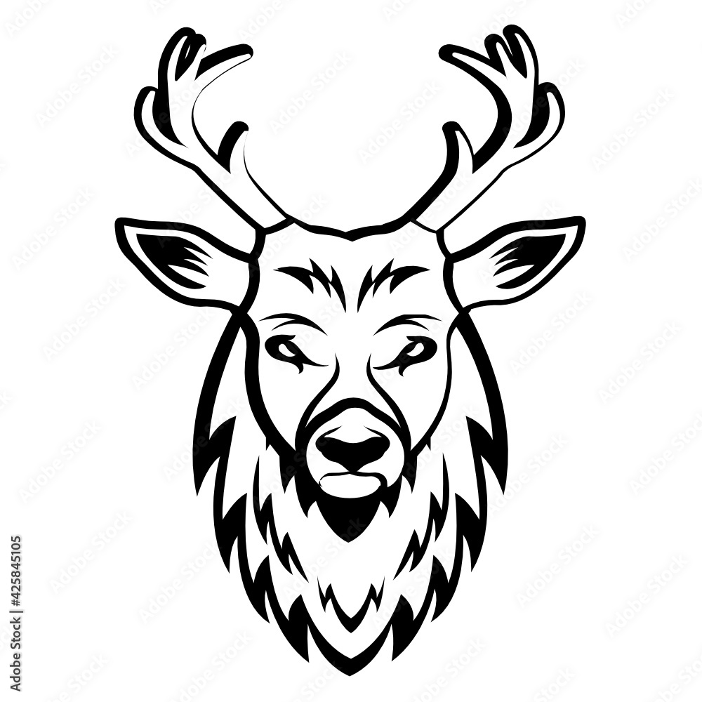
Download this premium glyph icon of stag face 

