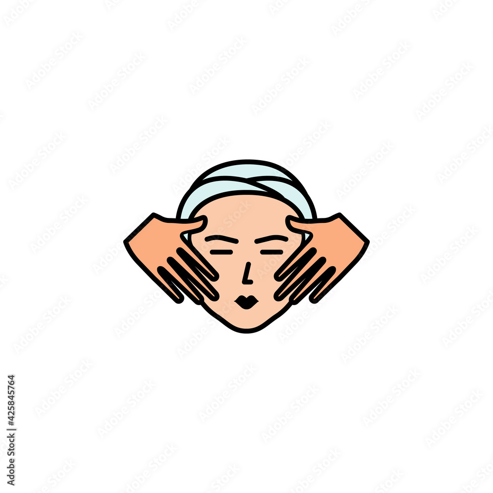 spa facial treatment with massage outline icon. Signs and symbols can be used for web, logo, mobile app, UI, UX spa facial treatment with massage outline icon. Signs and symbols can be used for web, logo, mobile app, UI, UX