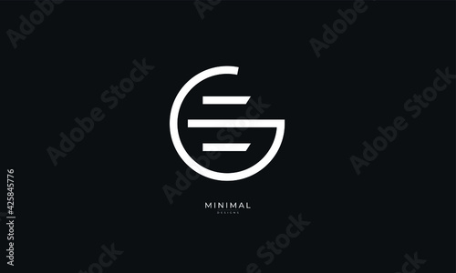 Alphabet letter icon logo GE or EG