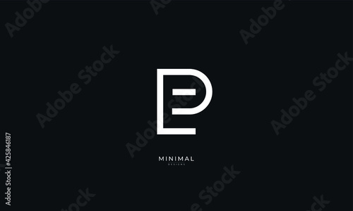 Alphabet letter icon logo PE or EP
