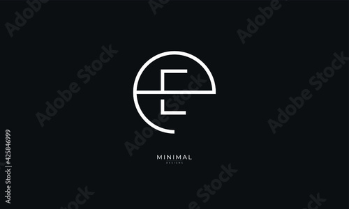 Alphabet letter icon logo EE 