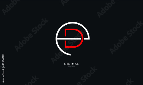 Alphabet letter icon logo ED or DE photo