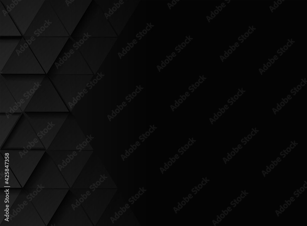 Abstract. Polygon triangle black background, light and shadow .Vector. Abstract. Polygon triangle black background, light and shadow .Vector.