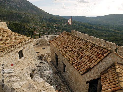 Medieval castle fortress Sokol grad in Croatia