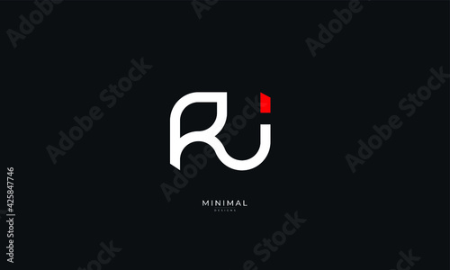 Alphabet letter icon logo RJ photo