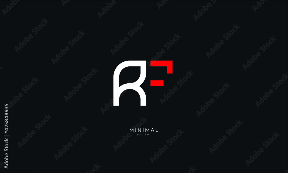 Alphabet letter icon logo RF