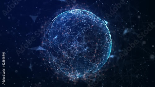 4K Technologic connected eearth and zoom out