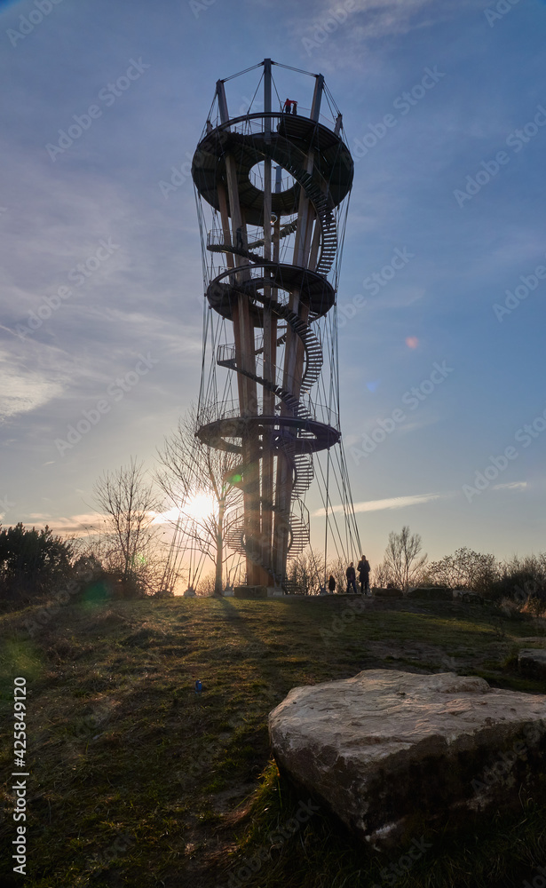The Schoenbuch tower is located on the Stellberg in the Schoenbuch near Herrenberg. Germany. The Schoenbuch tower is located on the Stellberg in the Schoenbuch near Herrenberg. Germany.