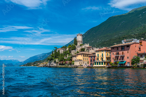 Beautiful peaceful lake Garda, Italy. Malcesine. An Old Town. © karamysh