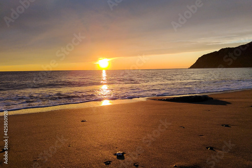 Sunset on the seaside of Liguria photo