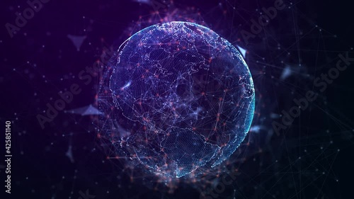 4K Technologic connected eearth and zoom out