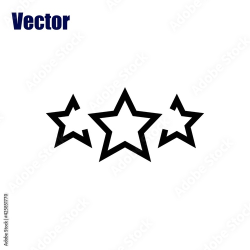 Fototapeta Naklejka Na Ścianę i Meble -  Three Stars, Vector Illustration Icon, Rating, Review, Linear Icon, Editable Stroke