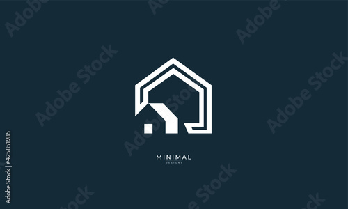 A minimal line art house logo	

