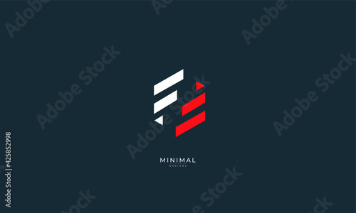 Alphabet letter icon logo FF