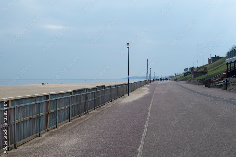The promenade and beach at Gorleston-on-sea, Norfolk, UK