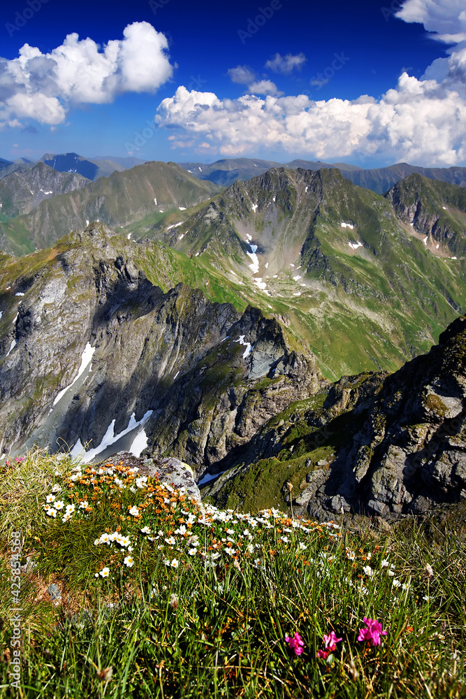 Alpine landscape in the Fagaras Mountains, Romania, Europe