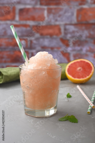 Granita - semi-frozen dessert made of sugar and grapefruit