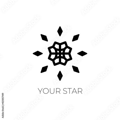 Vector logo for a beauty salon. Abstract star. Elegant, stylish, geometric logo.