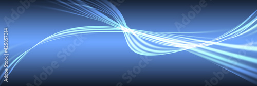Abstract panoramic background element. Dynamic curves ands blurs pattern.
