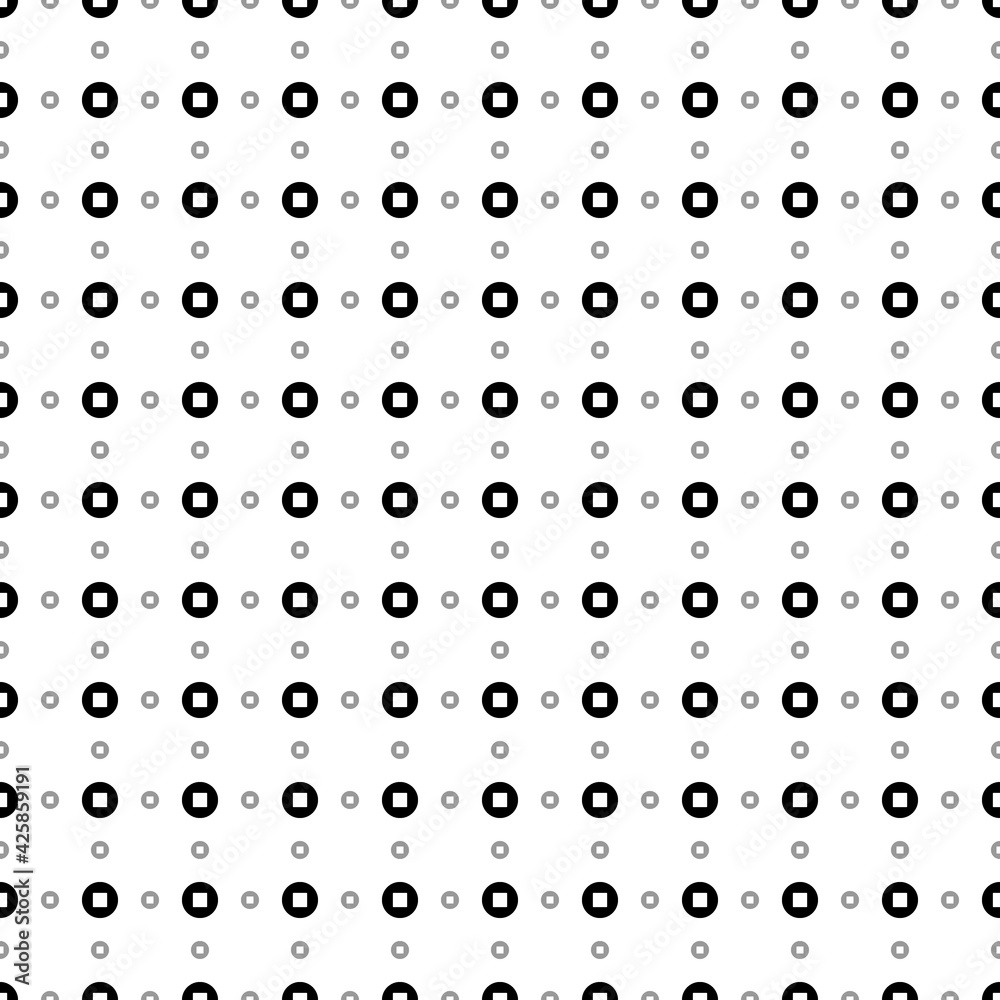 Square seamless background pattern from geometric shapes are different sizes and opacity. The pattern is evenly filled with black stop media symbols. Vector illustration on white background Square seamless background pattern from geometric shapes are different sizes and opacity. The pattern is evenly filled with black stop media symbols. Vector illustration on white background