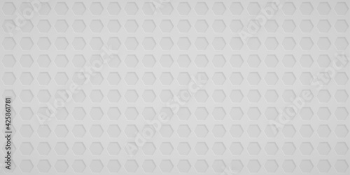 Abstract background with hexagon holes in white colors