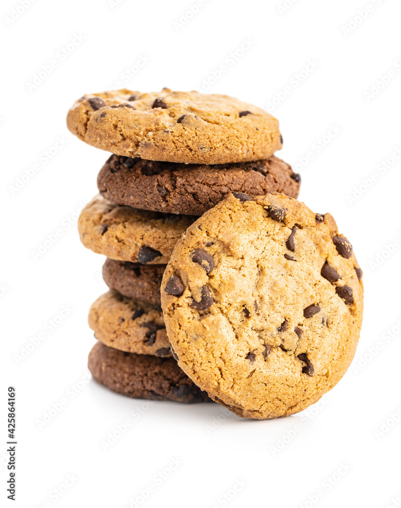 Tasty biscuits with chocolate. Sweet chocolate cookies Tasty biscuits with chocolate. Sweet chocolate cookies