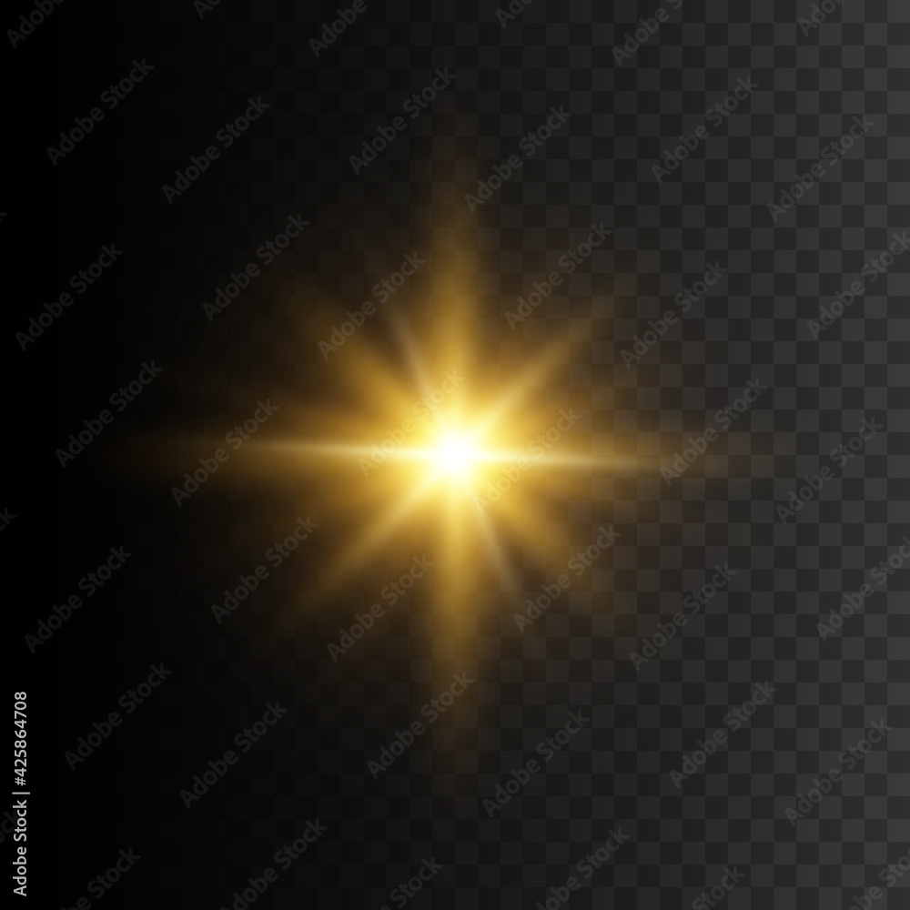 Gold star. Vector transparent glow light effect. Gold star. Vector transparent glow light effect.