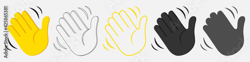 Hand icon for invite in Clubhouse social network. Clubhouse invite symbol isolated on white background. Vector EPS 10. Vector illustration