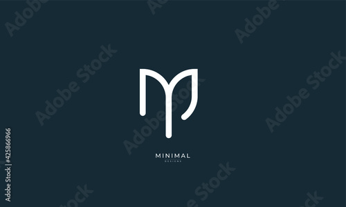 Alphabet letter icon logo of MP or PM