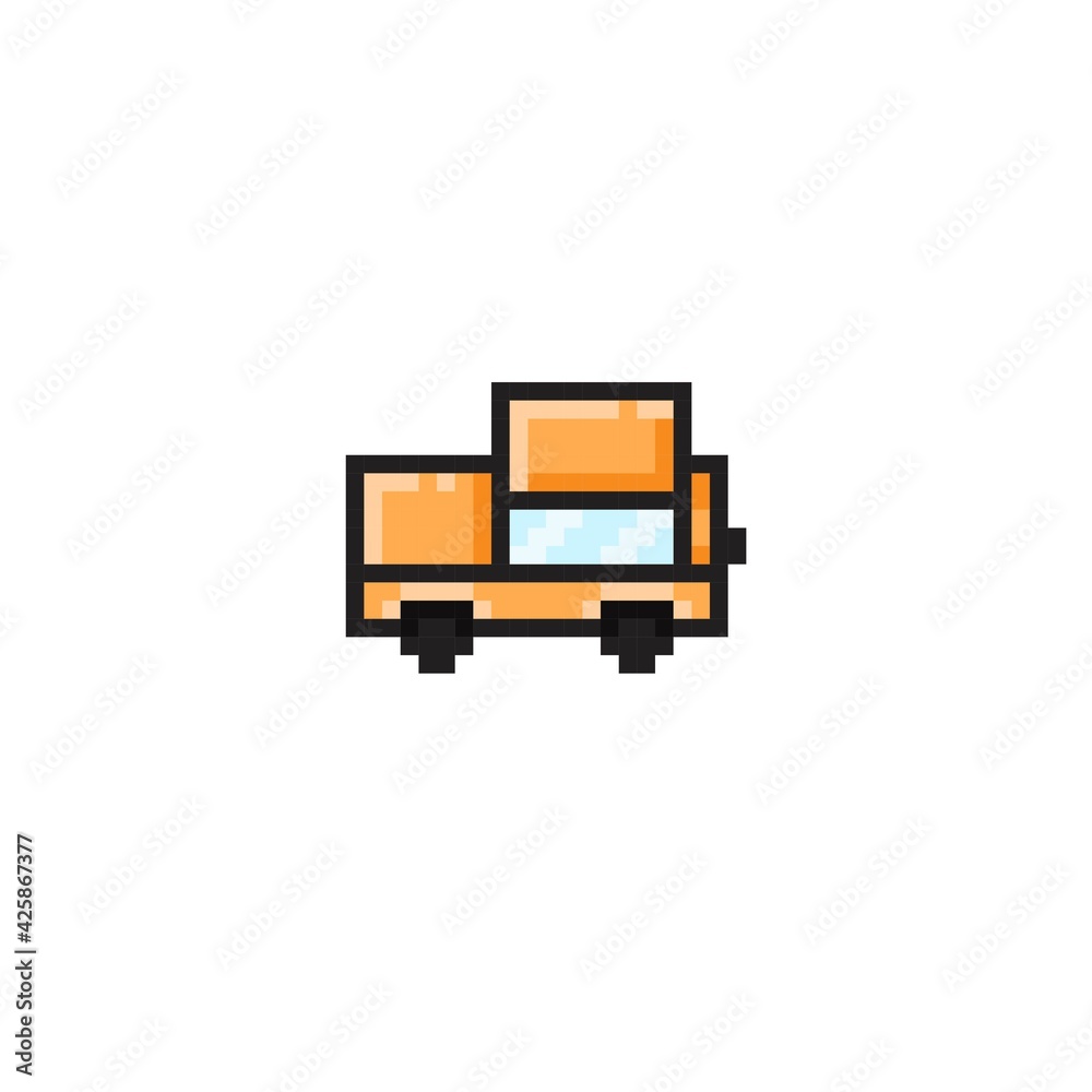 Car pixel art. Car cartoon. Vector illustration. Car pixel art. Car cartoon. Vector illustration.