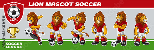 set of mascot lions