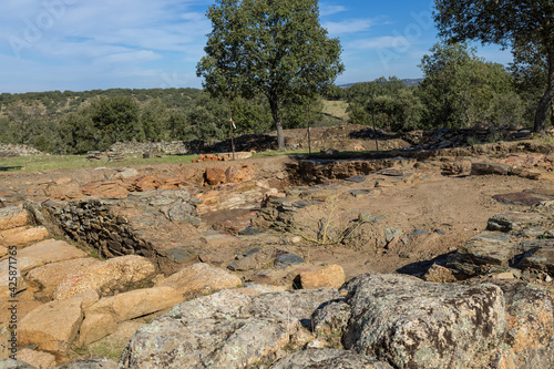 Villasviejas del Tamuja. Archaeological site near Botija in Extremadura. Spain. photo