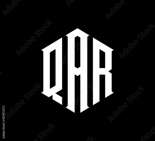 Creative modern monogram QAR initial based letter logo design