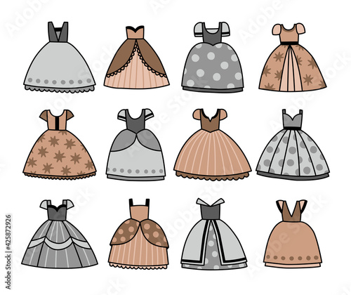 Set of princess dresses for children