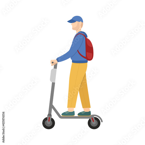 young man and scooter