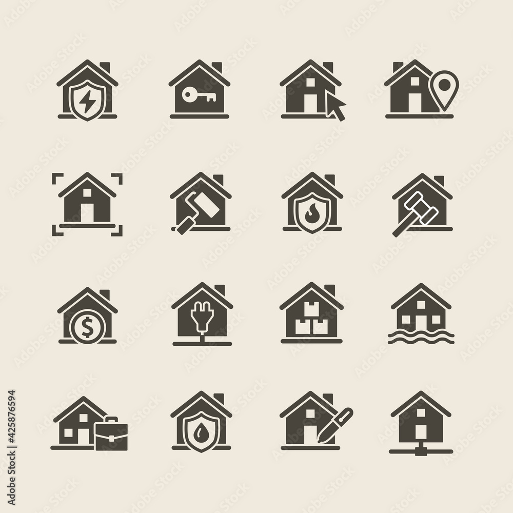 Fototapeta premium real estate vector icon set