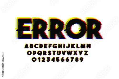 Modern 3D font and alphabet for poster. ticker vector