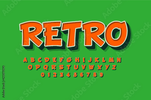 Modern 3D font and alphabet for poster. ticker vector