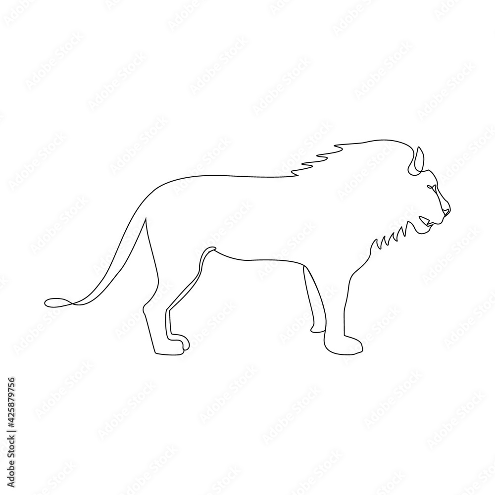 One Line hanMinimalistic One Line Lion Icon. Male lion one line hand drawing continuous art print, Vector Illustration. Free single line drawing of lion. Line drawing ad drawing Wild Lion outline Icon One Line hanMinimalistic One Line Lion Icon. Male lion one line hand drawing continuous art print, Vector Illustration. Free single line drawing of lion. Line drawing ad drawing Wild Lion outline Icon