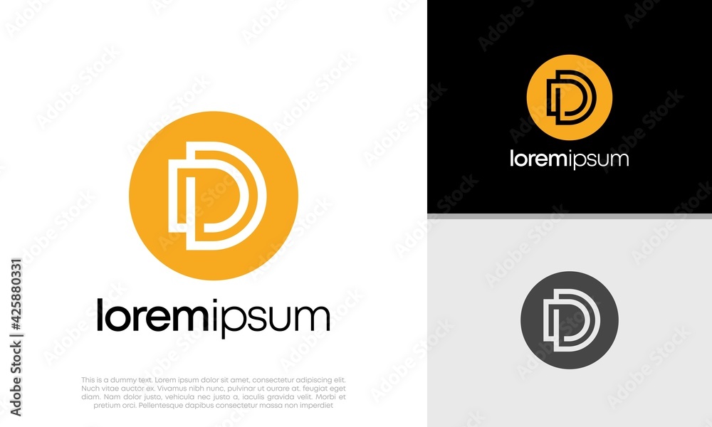 Initials D. DD logo design. Initial Letter Logo