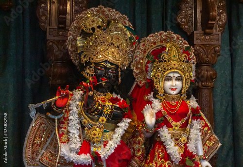 Canvastavla Radha Kirshna Idol Sri Sri Radha Krishna Temple Spanish Fork, Utah