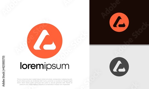 Initials A logo design. Initial Letter Logo. Technology Logo Design. Triagle Logo.	