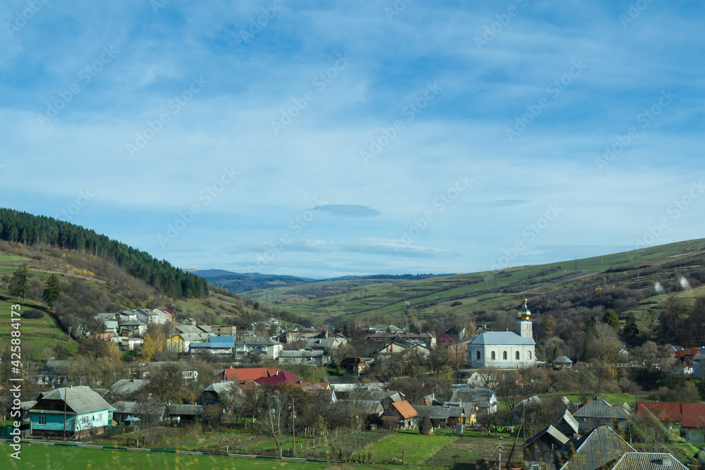 Fototapeta premium village in the mountains