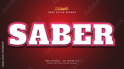 Red Saber Text Style with Glowing Neon Effect