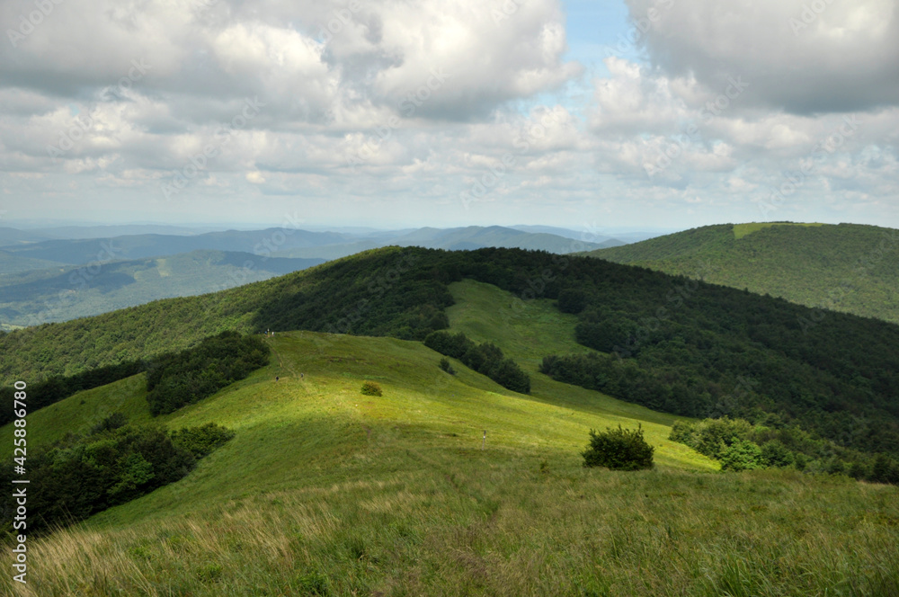 green mountain peaks, summer in the Carpathians green mountain peaks, summer in the Carpathians