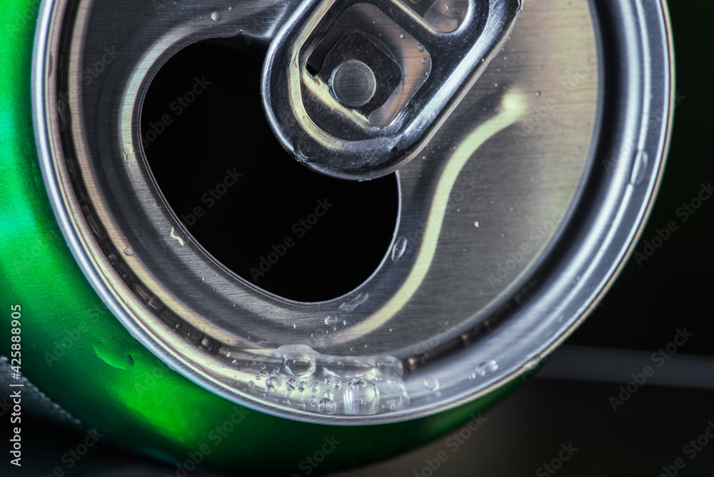 Empty aluminium drink can close-up Empty aluminium drink can close-up